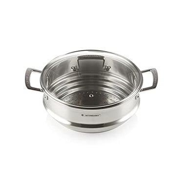 Le Creuset Multi-Dämpfeinsatz aus Edelstahl mit Glasdeckel, Ø 24 cm, 96101924001000 im Sale